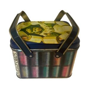 J & P COATS Vintage Tin Sewing Thread Box